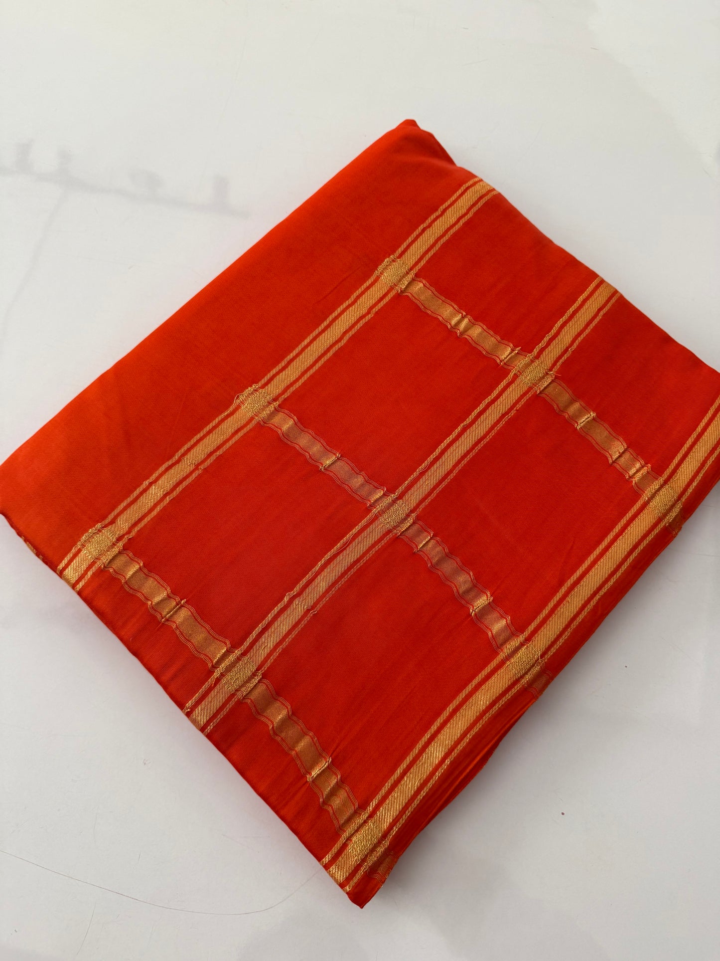 Orange Pure modal silk saree (modalzari)