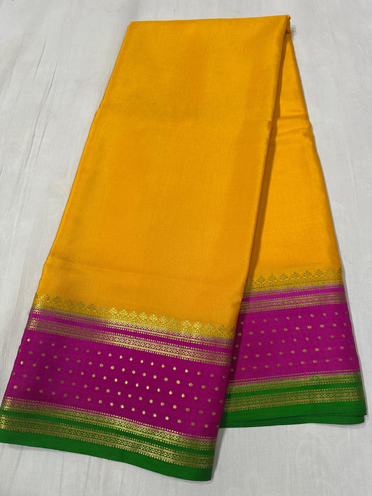 130 gsm: 3D Pure Mysore Silk Saree