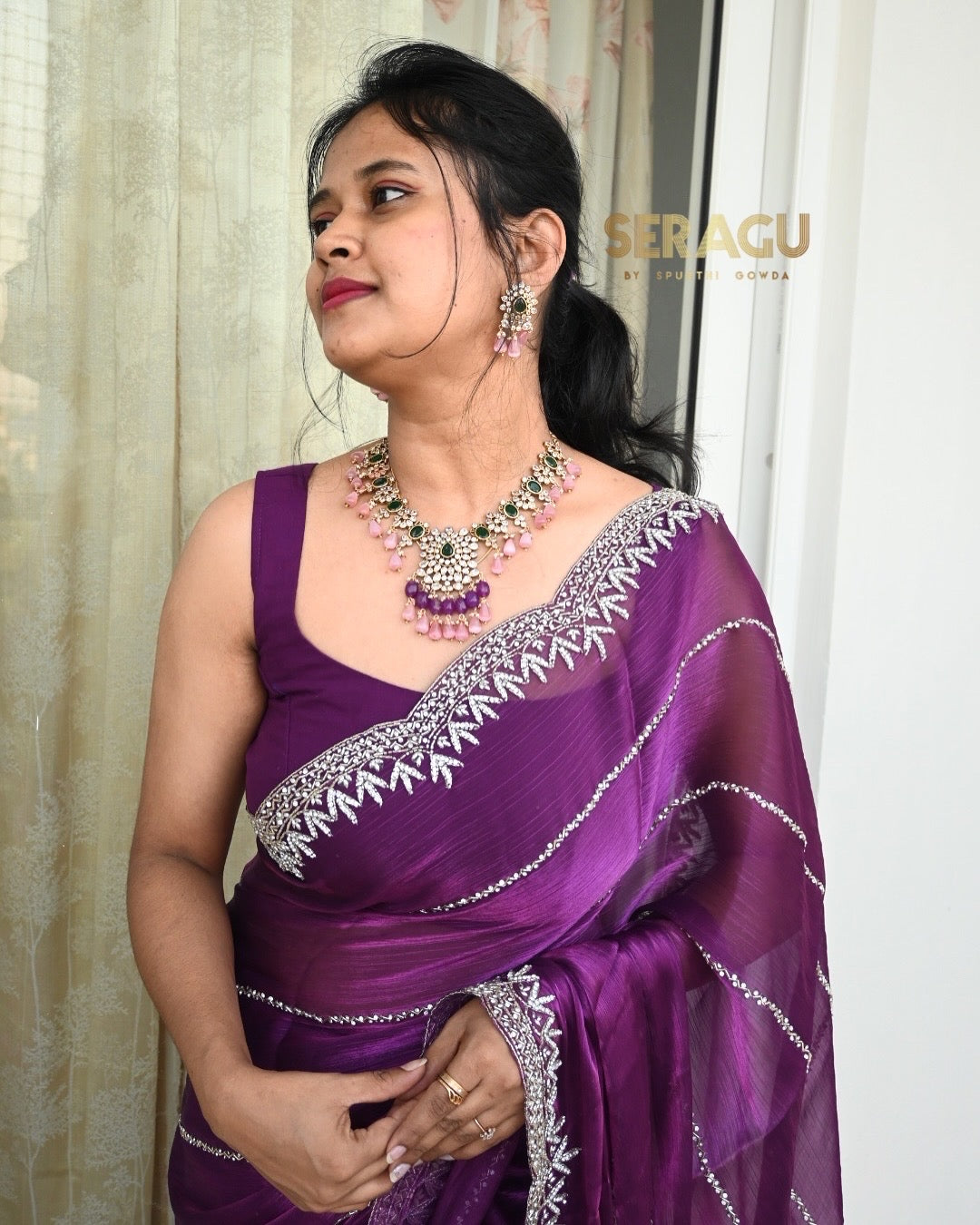 Designer hand work saree
