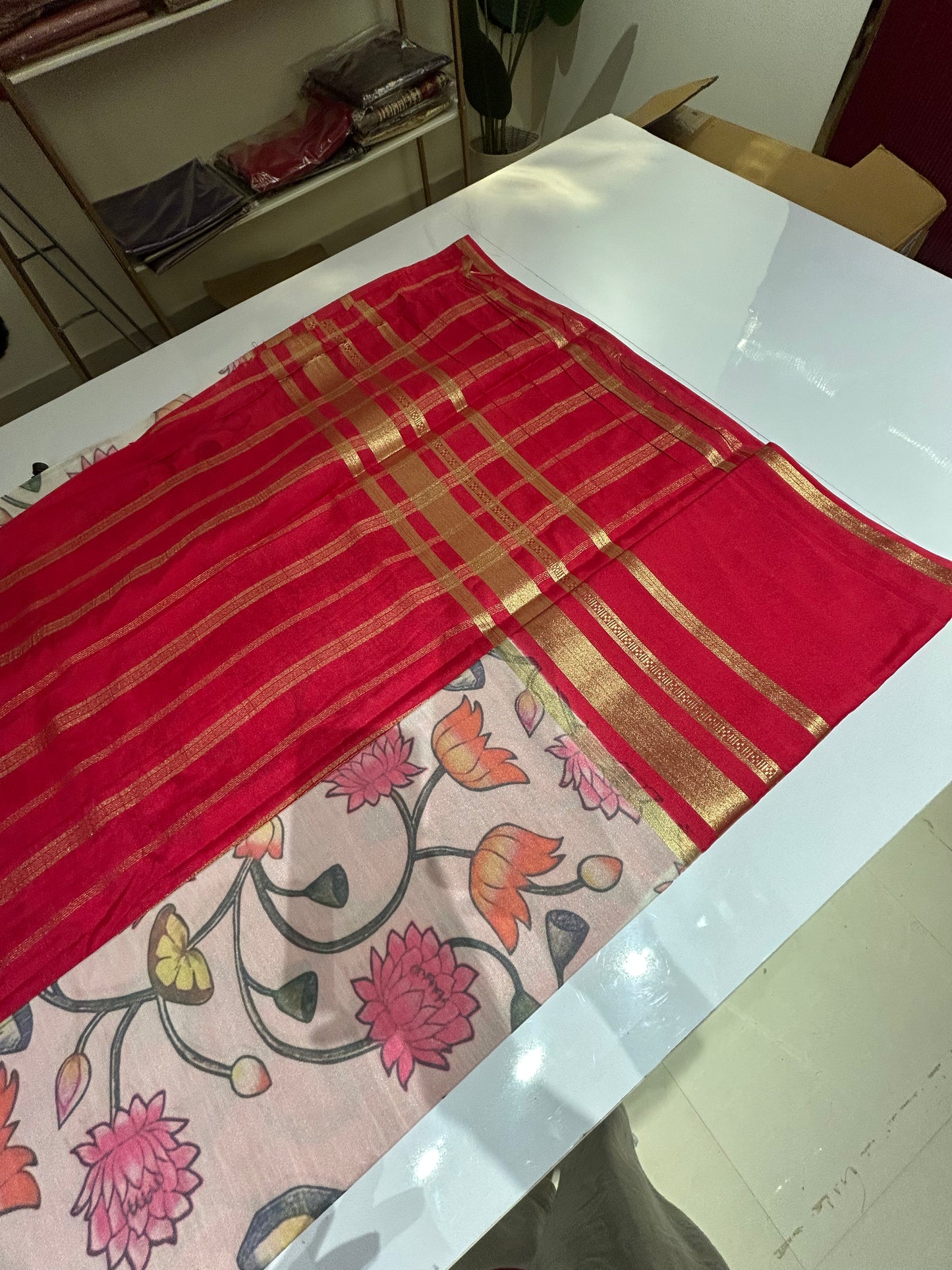 Mysore semi crepe digital print sarees