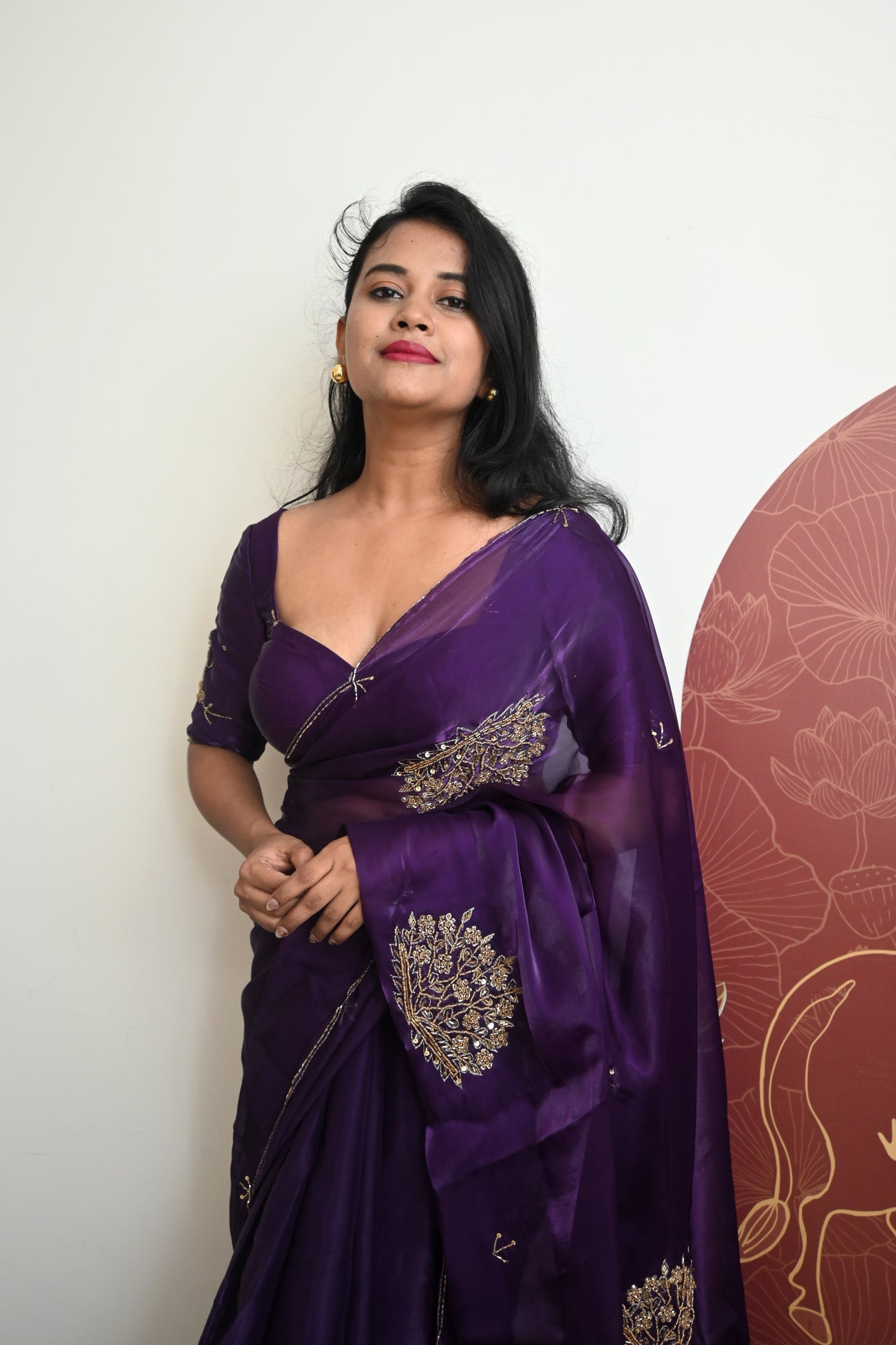 Designer hand work party wear saree