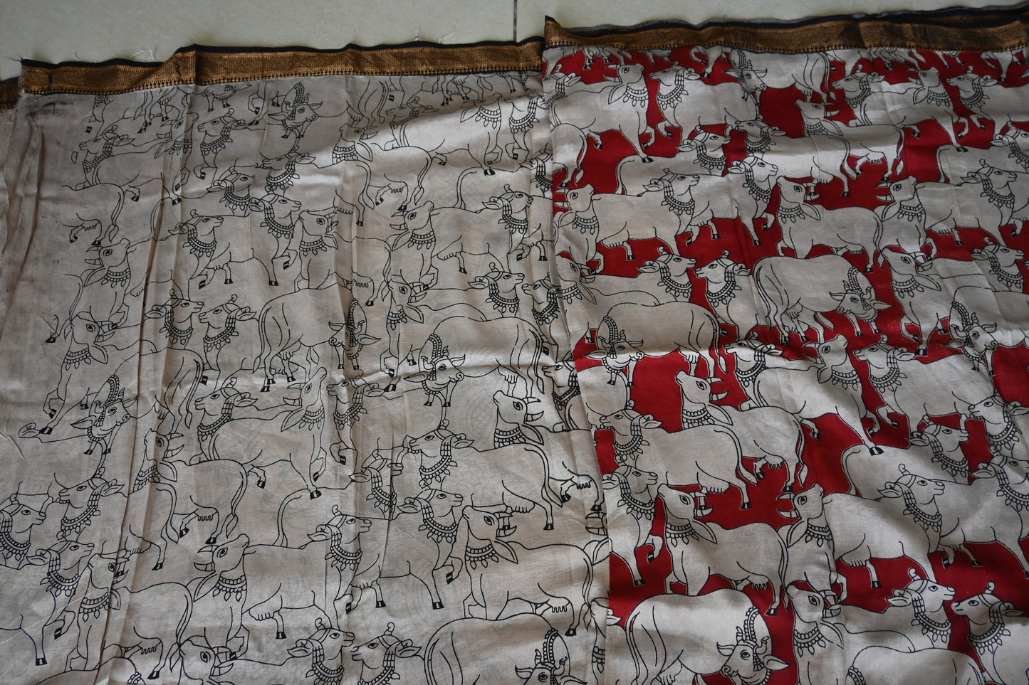 Kalamkari Chennur Silk Saree With Nizam Border