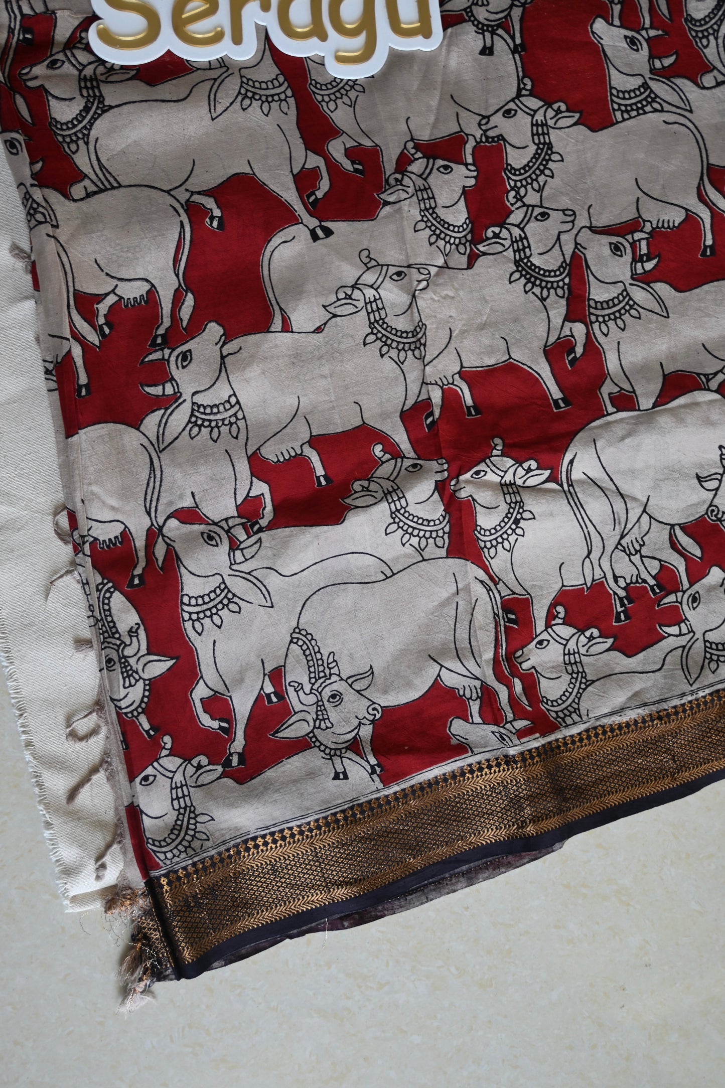 Kalamkari Chennur Silk Saree With Nizam Border