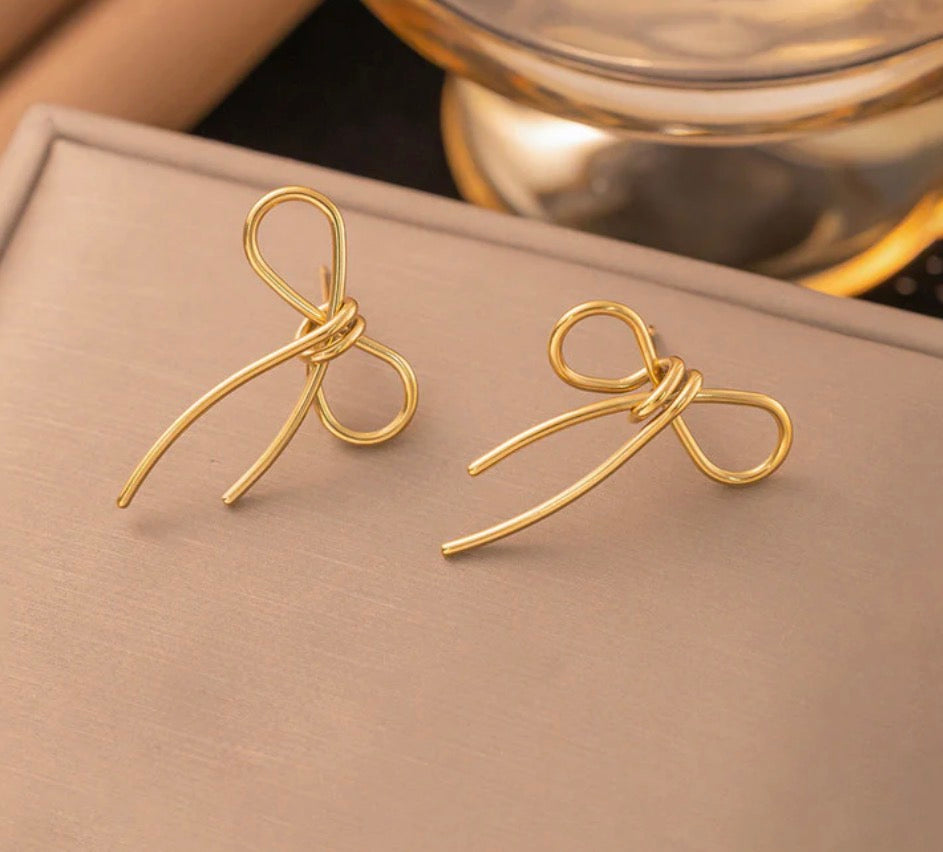 Anti Tarnish Bow Themed Earrings