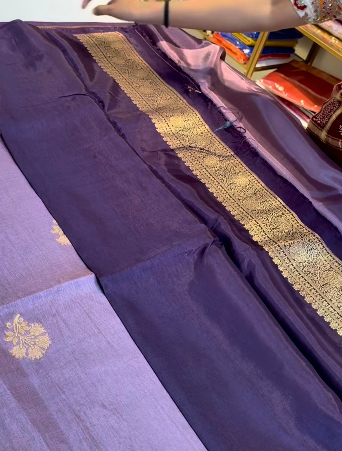 Lilac Banarasi Saree