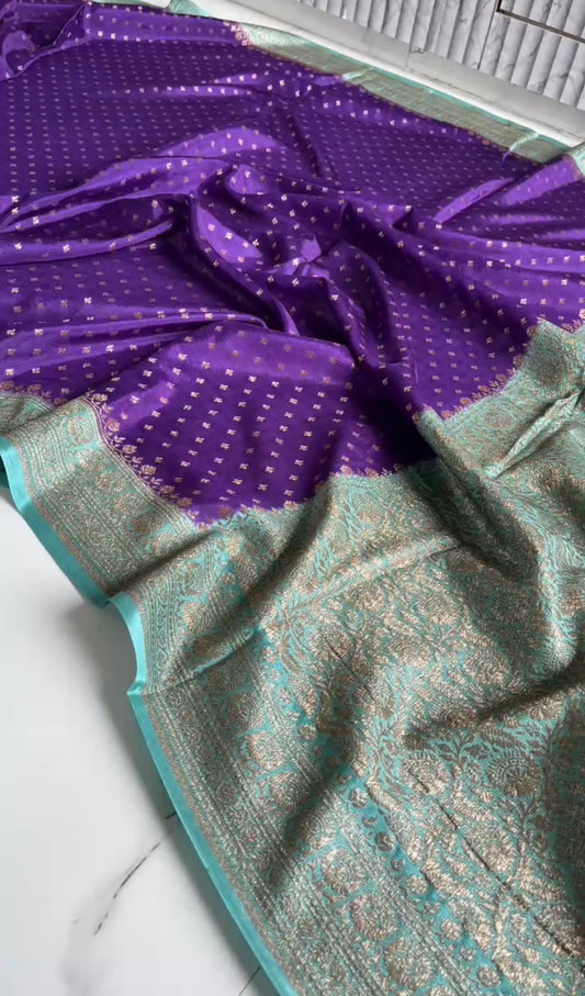 Pure Crepe chiffon banarasi saree