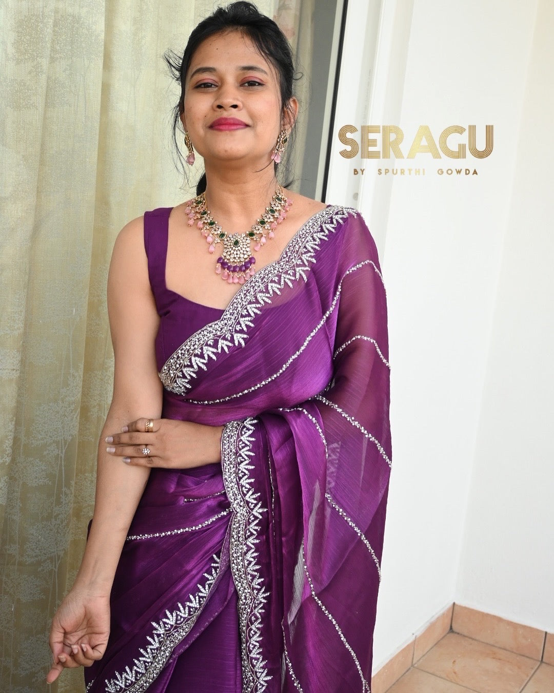 Designer hand work saree