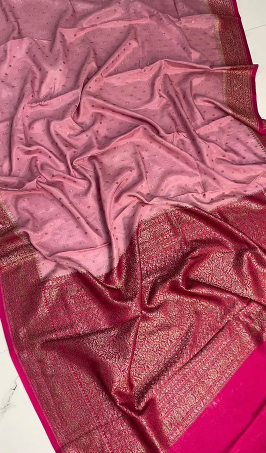 Pure Crepe chiffon banarasi saree