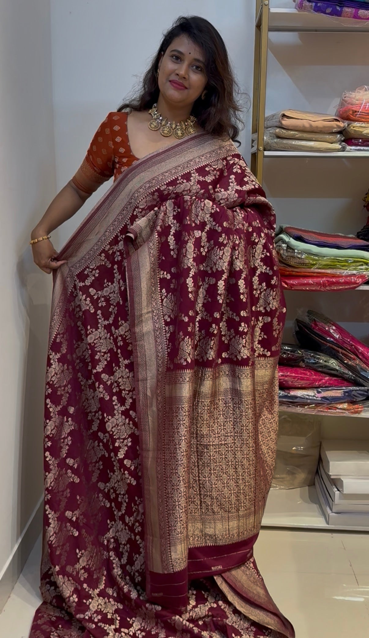 Wine Georgette Saree (wine123)
