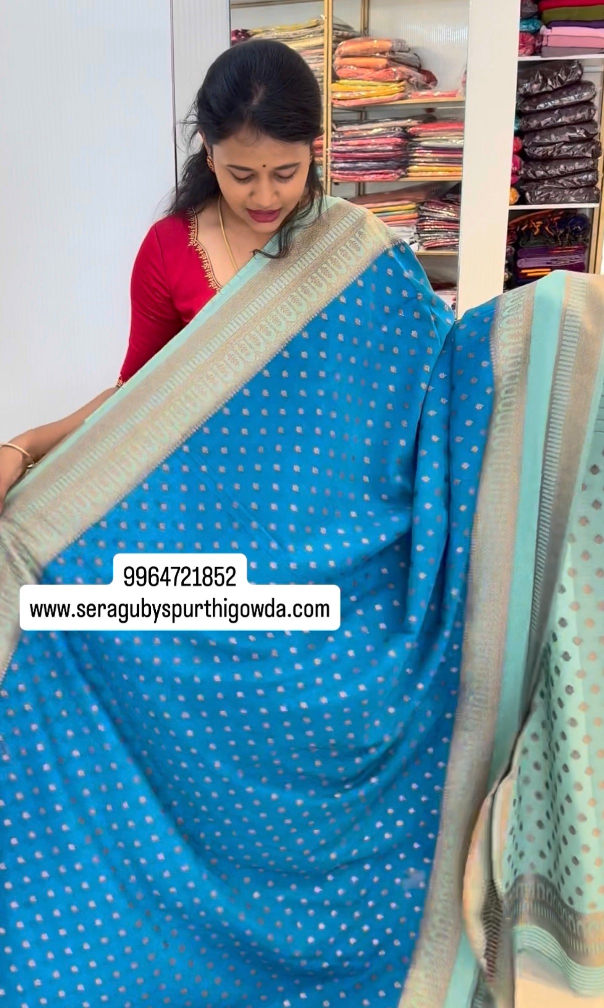 Blue georgette saree(SS2200)