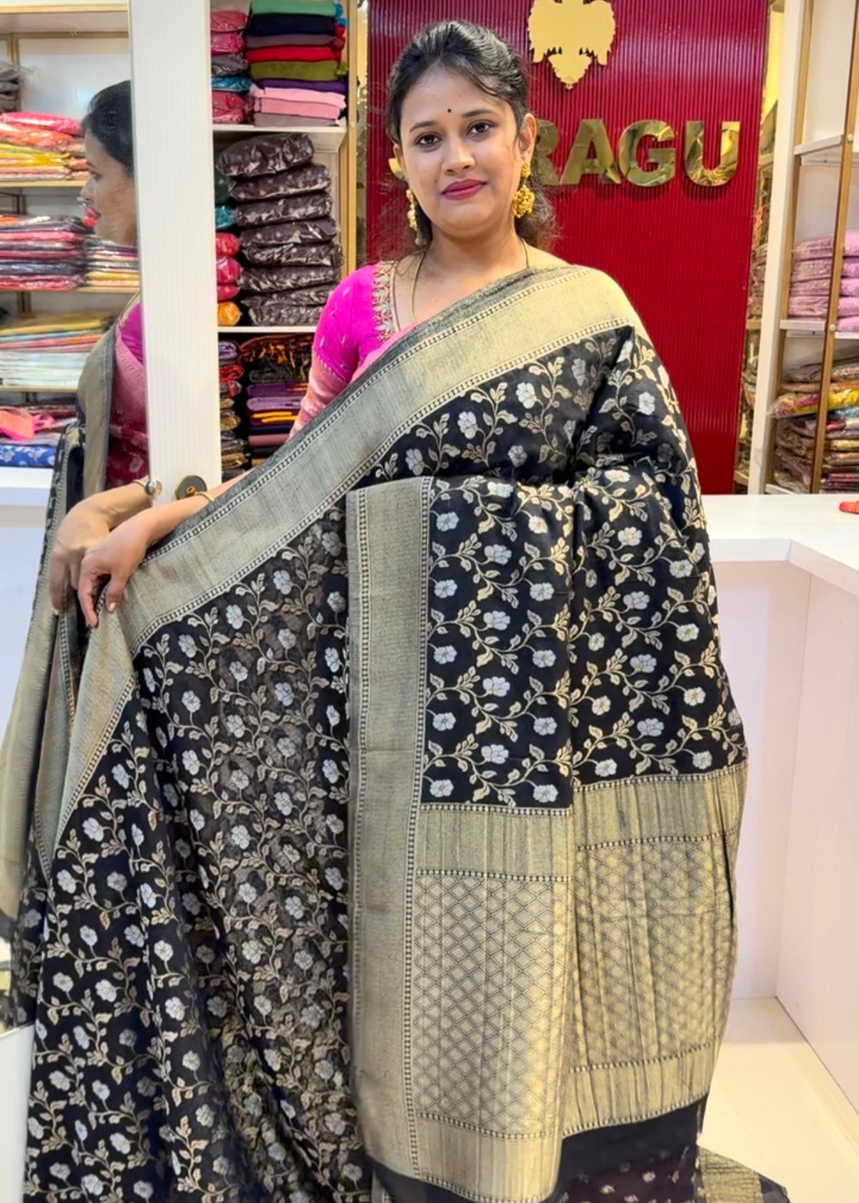 Black jal georgette saree(SS2150)