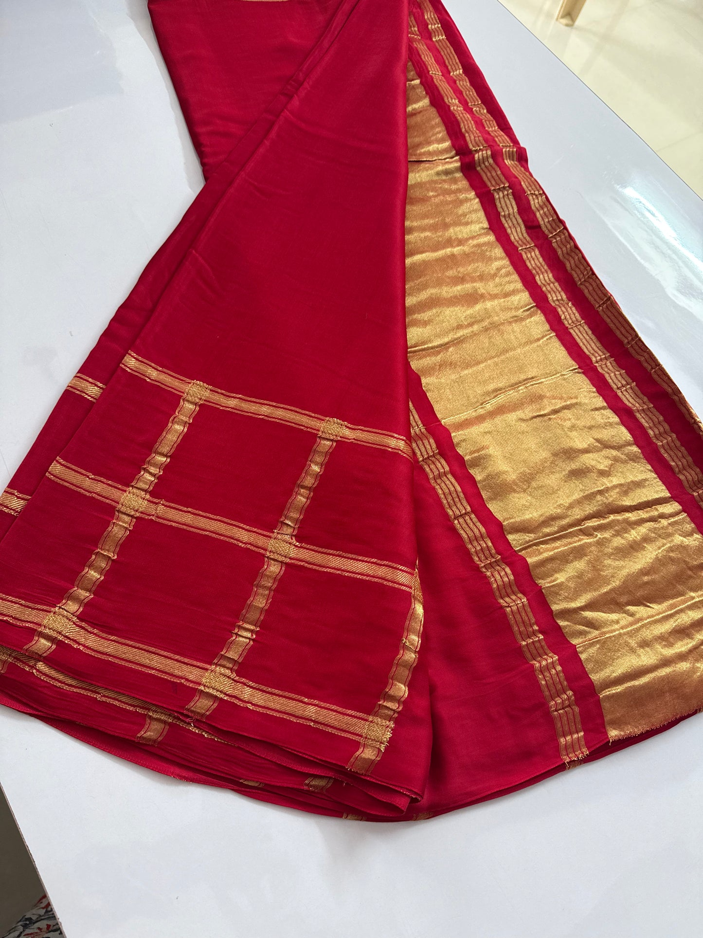 Hot pink modal silk saree (modalzari)