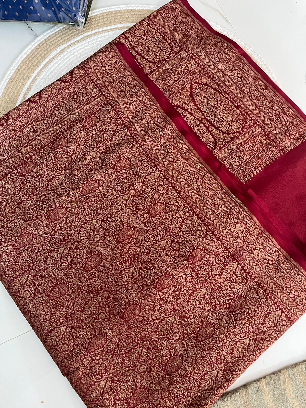 PURE BROCADE Khaddi Crepe Chiffon Handloom Banarasi Saree