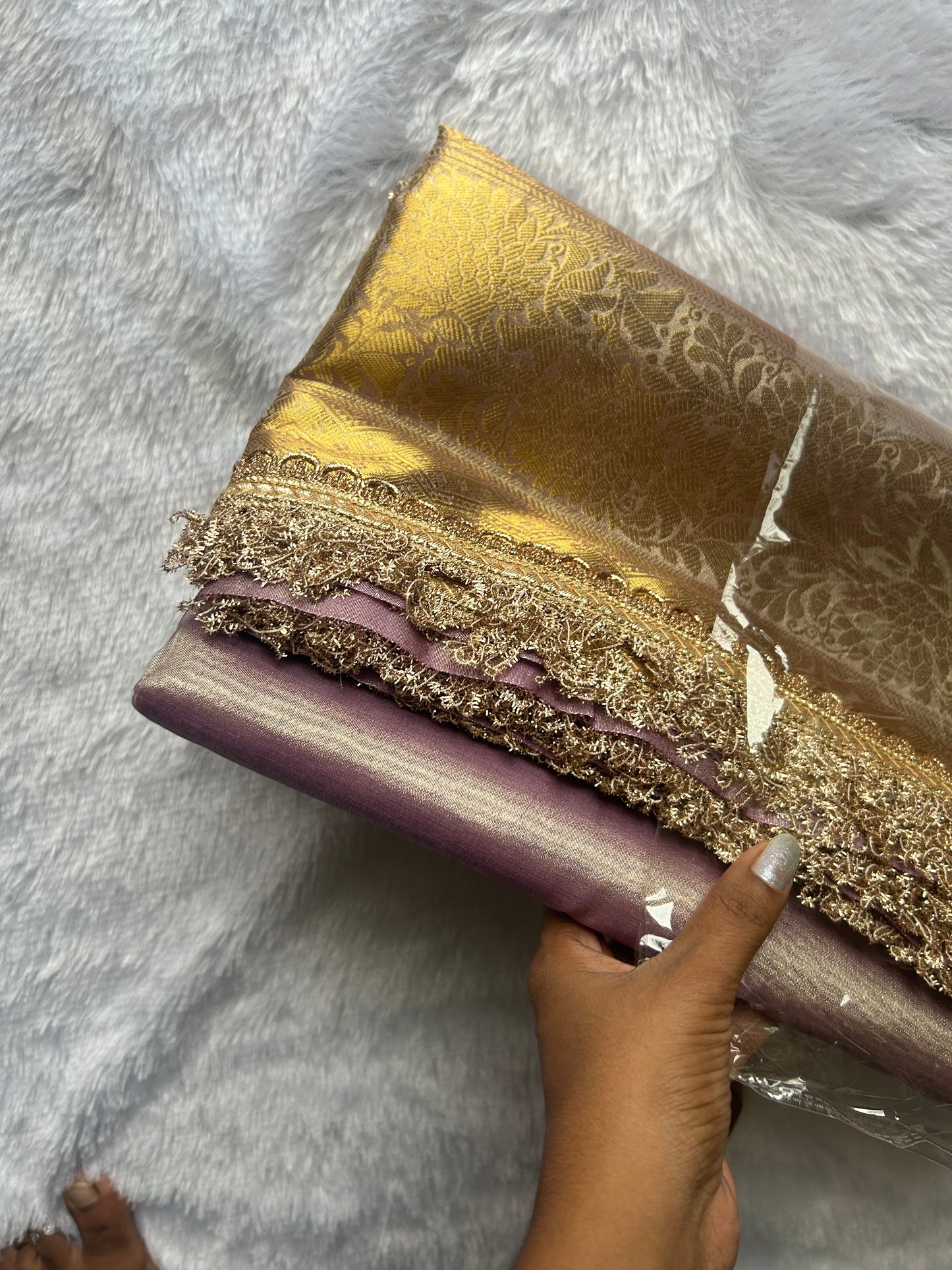 Lilac Tissue Silk Saree