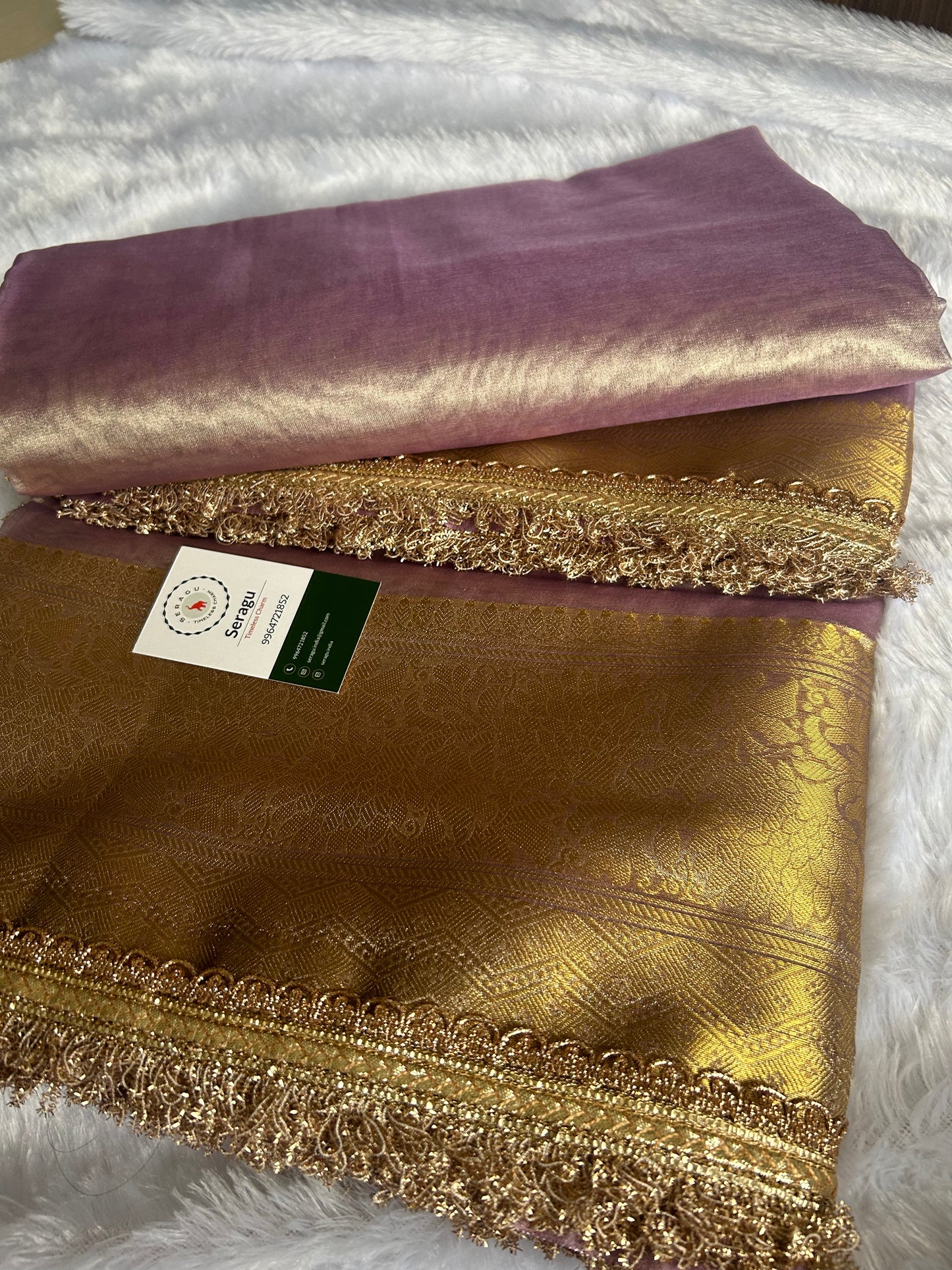Lilac Tissue Silk Saree