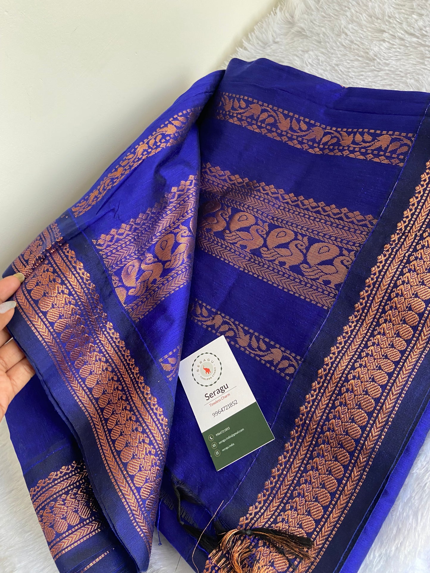 Royal Blue Silk Cotton Saree