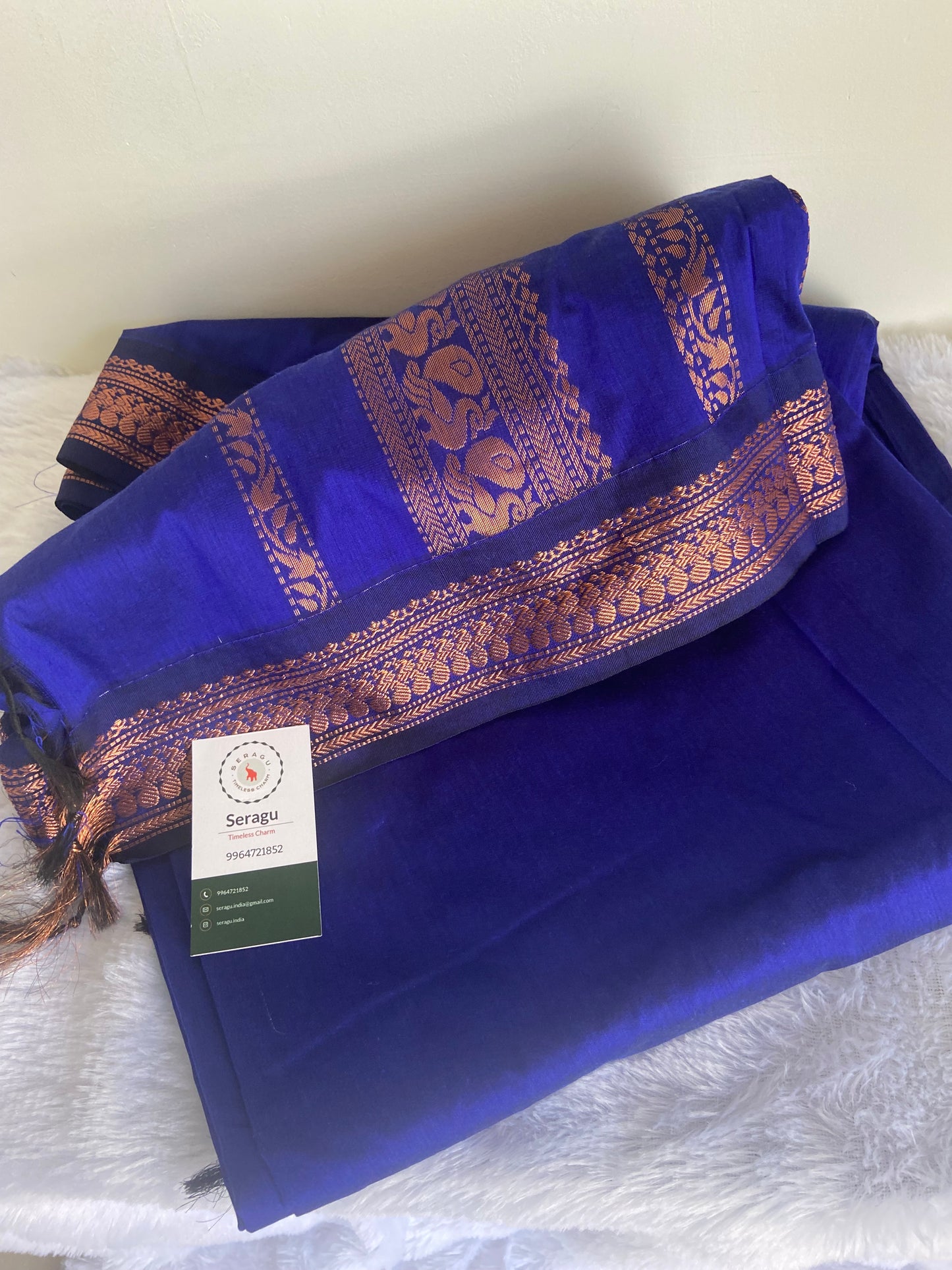 Royal Blue Silk Cotton Saree