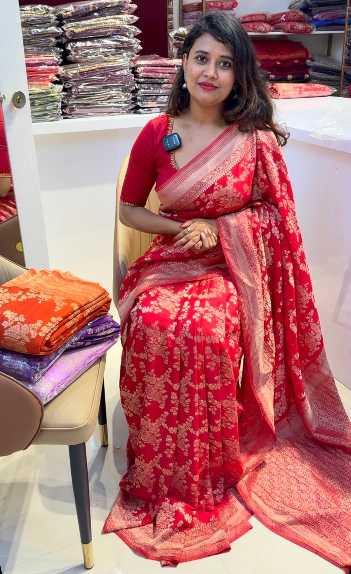 Red Georgette Saree (red123)