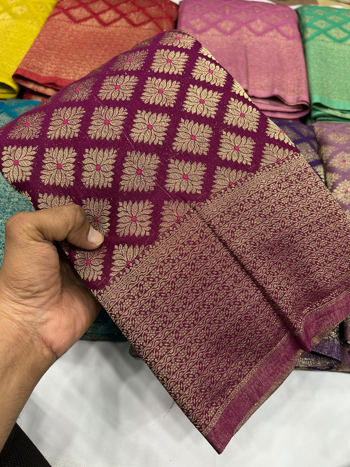Crushed Brocade georgette sarees