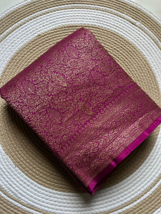 PURE BROCADE Khaddi Crepe Chiffon Handloom Banarasi Saree