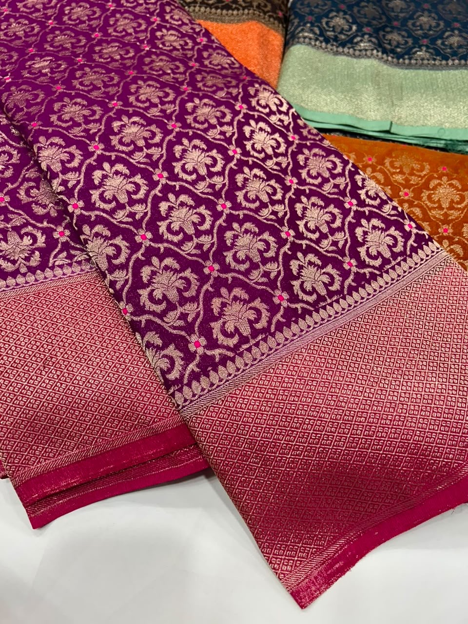 Premium semi khaddi georgette saree