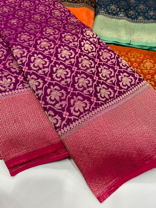 Premium semi khaddi georgette saree