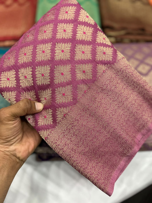 Crushed Brocade georgette sarees