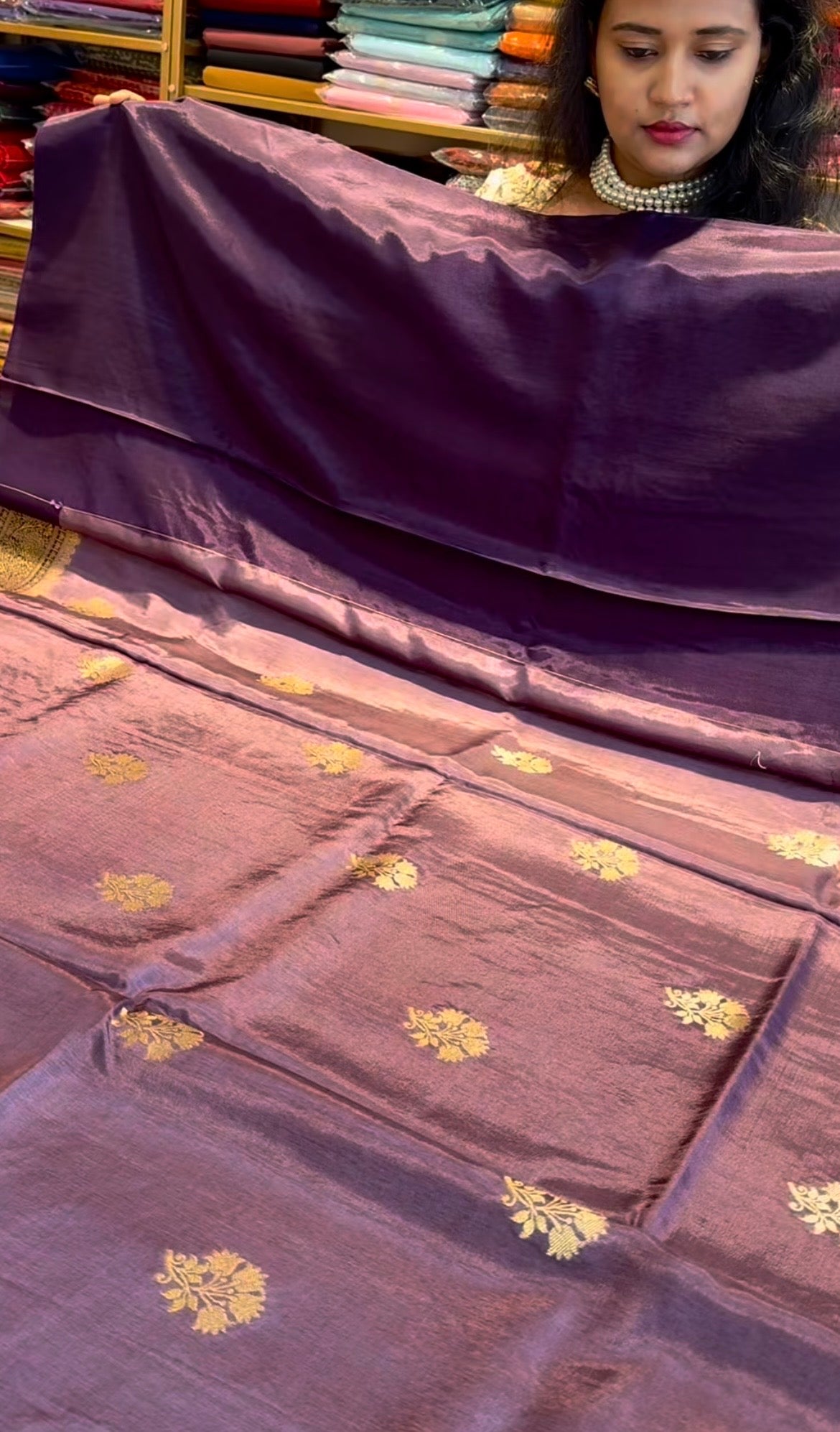 Lilac Banarasi Saree