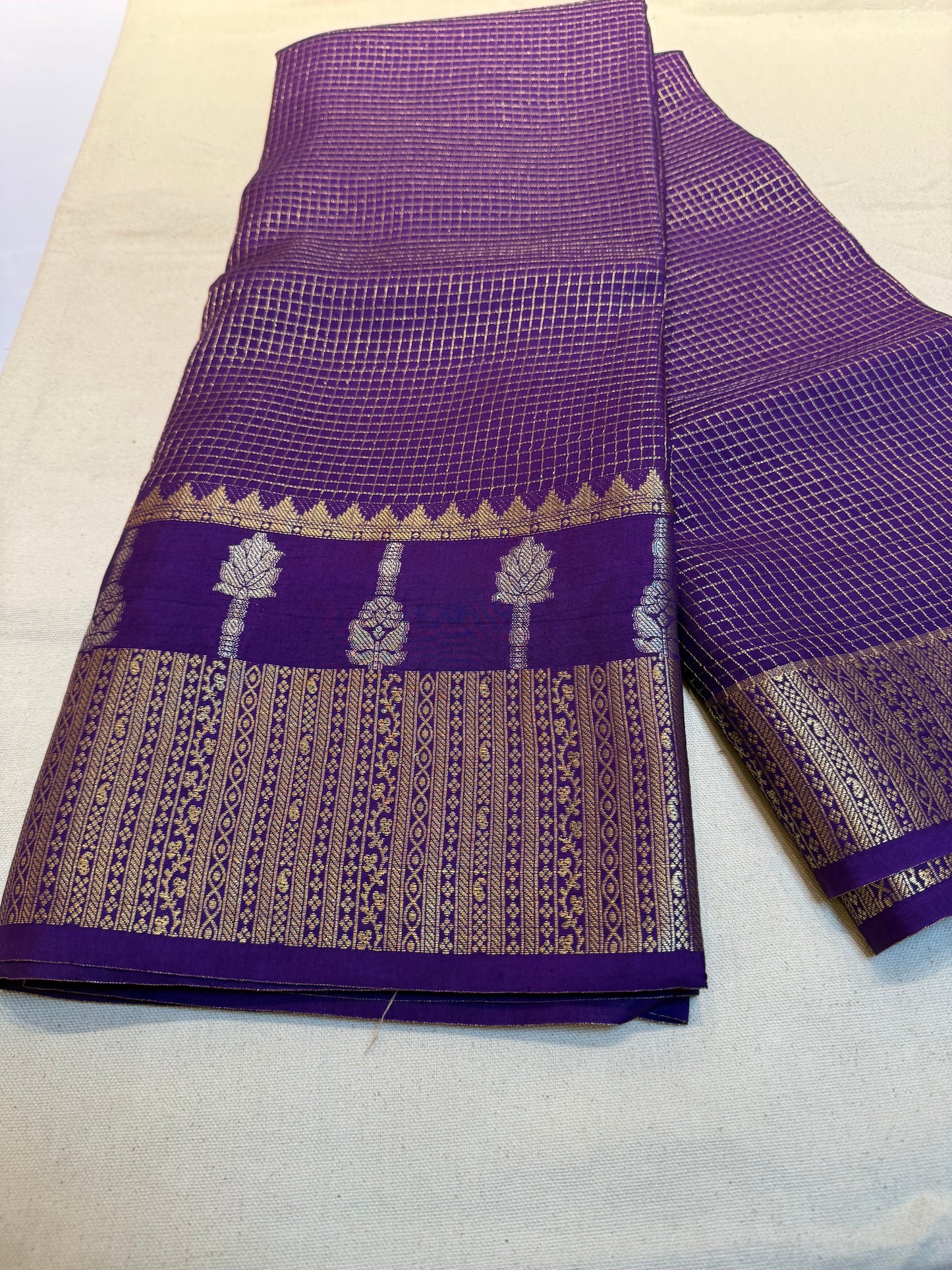 Purple with pink viscose georgette saree