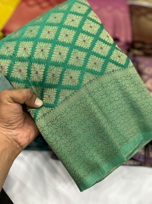 Crushed Brocade georgette sarees