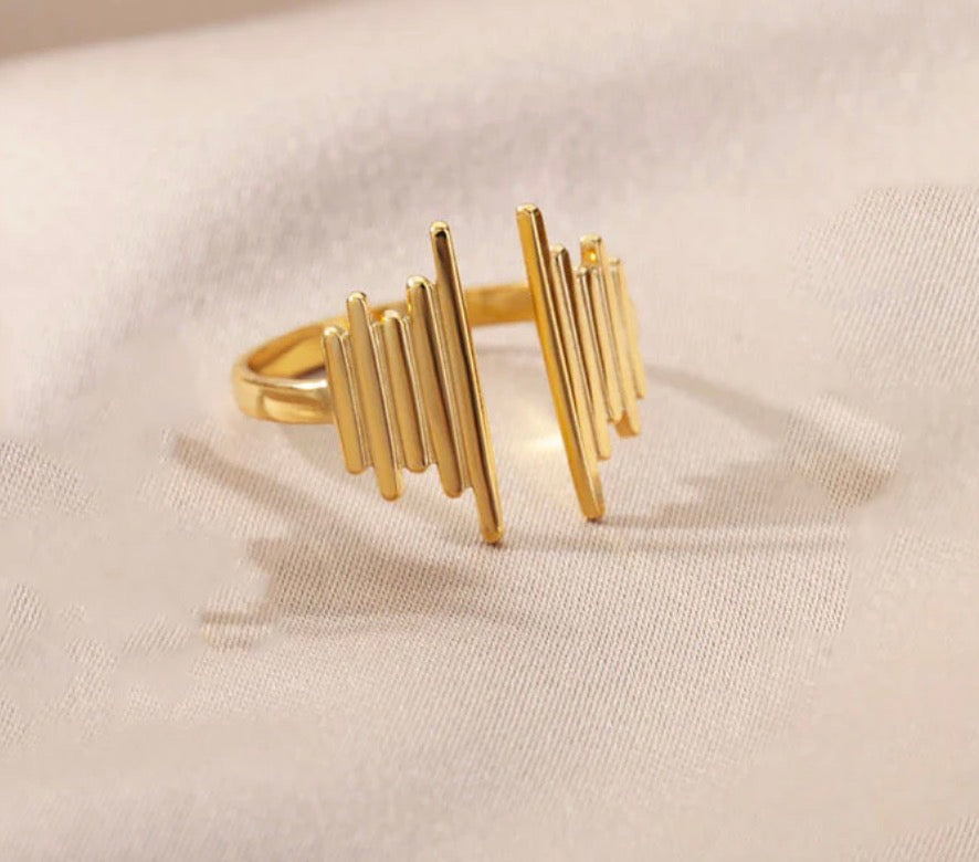 Anti Tarnish Contemporary Adjustable Ring