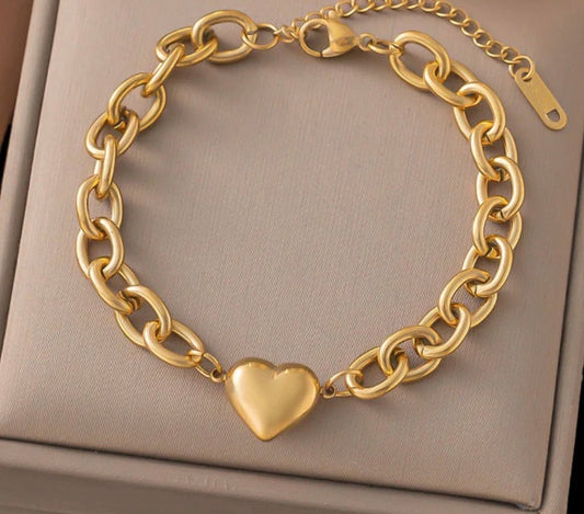 Anti Tarnish Heart themed Wraparound Bracelet