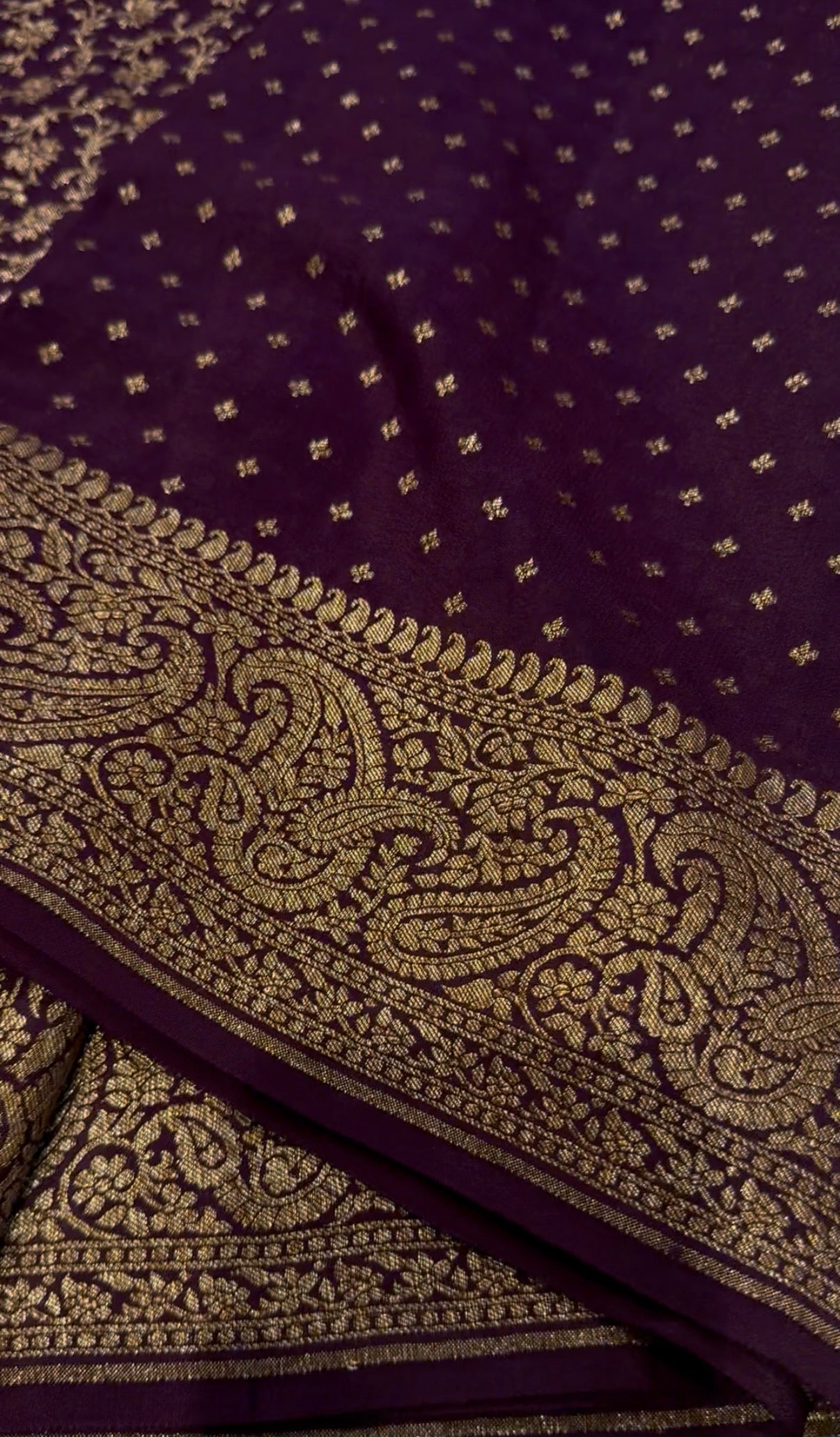 Brown pure crepe Banarasi saree(pure113)