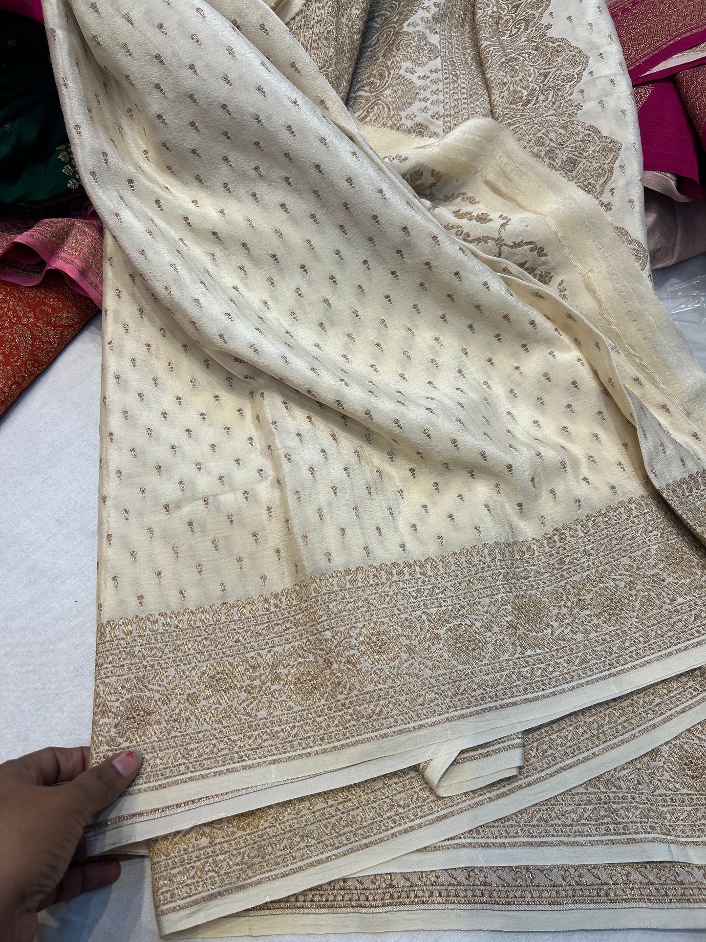 pure crepe Banarasi saree