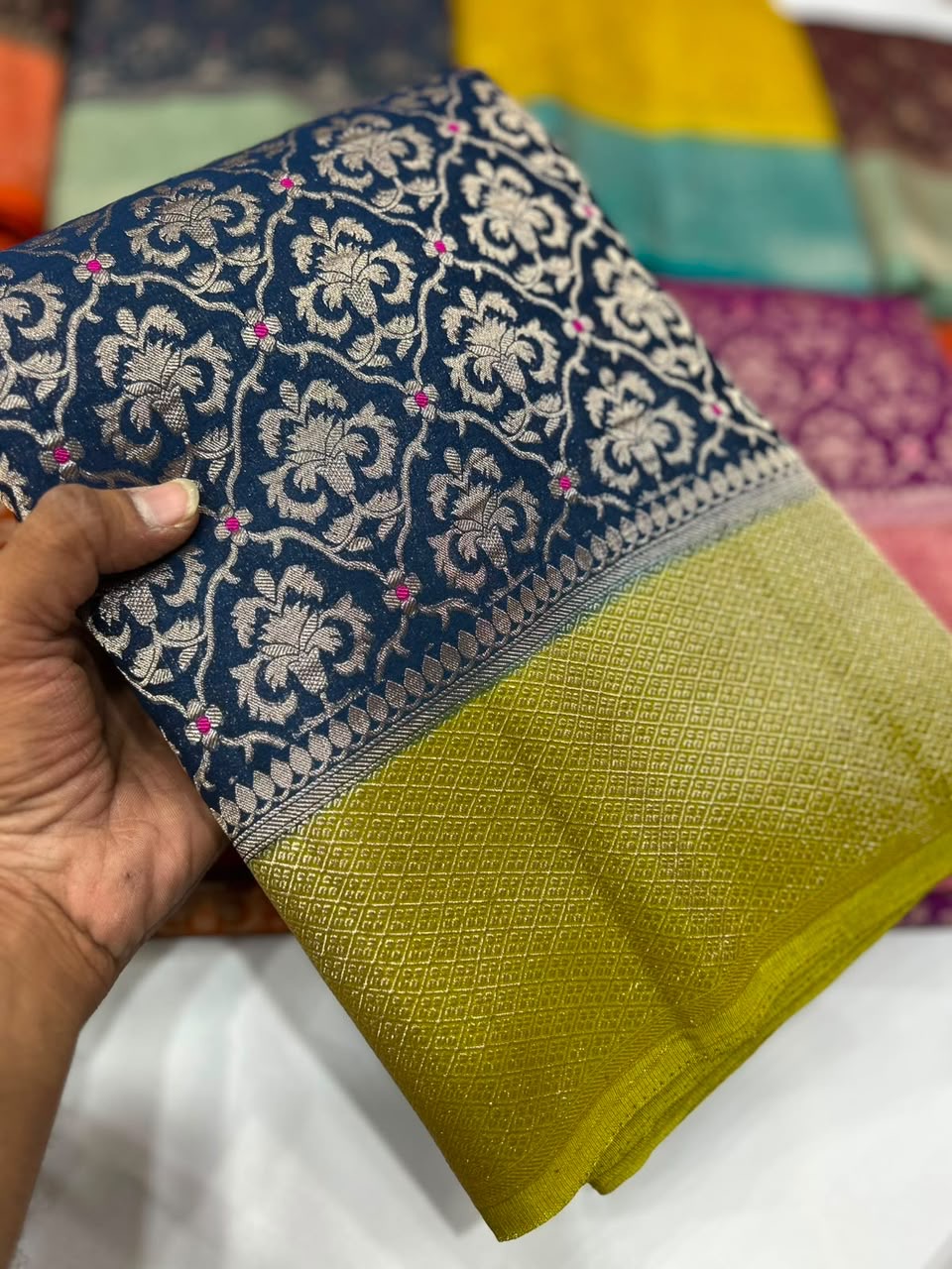 Premium semi khaddi georgette saree