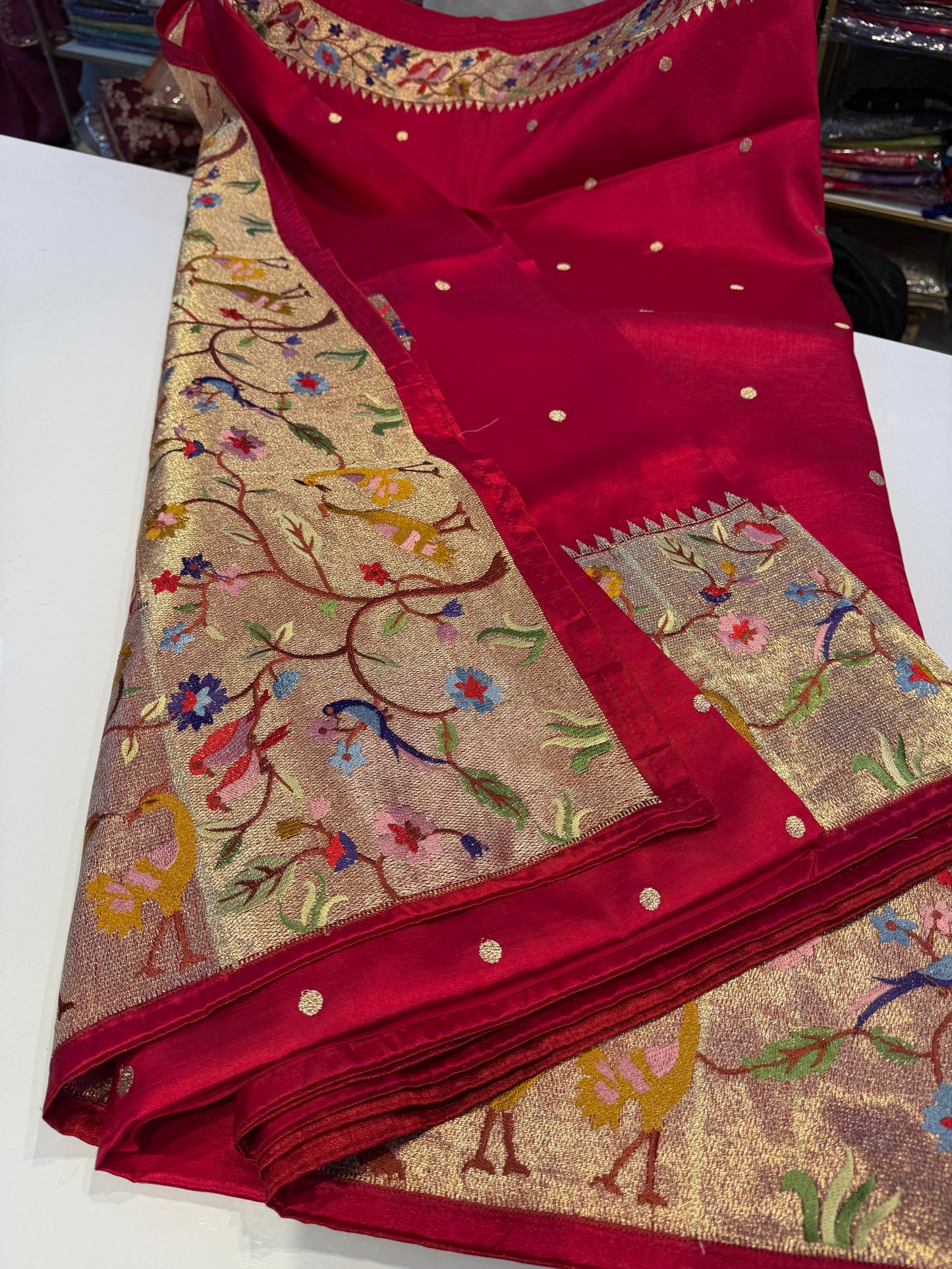 Pink tassur paithani silk saree