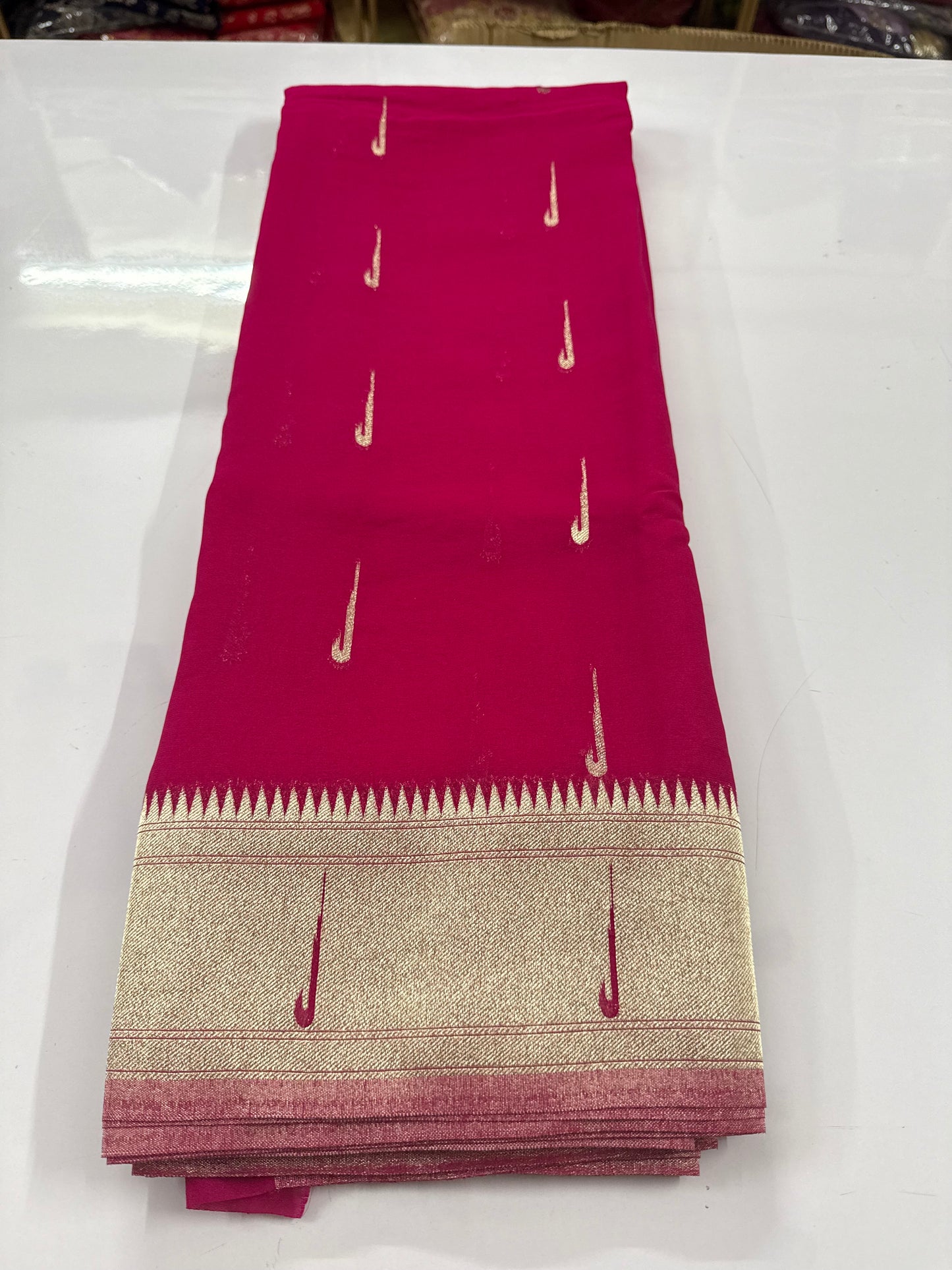 Pink Soft georgette paithani saree(paithani02)