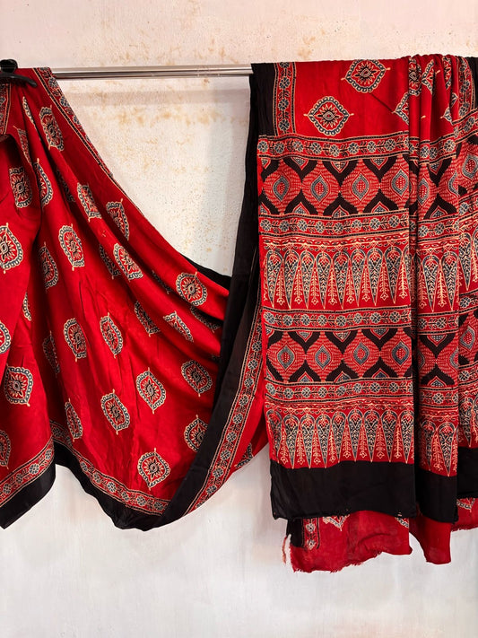 Red Modal Silk Saree