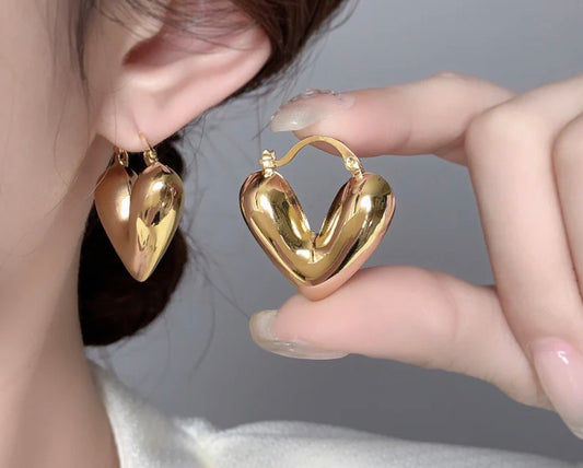 Anti Tarnish Heart Themed Earrings