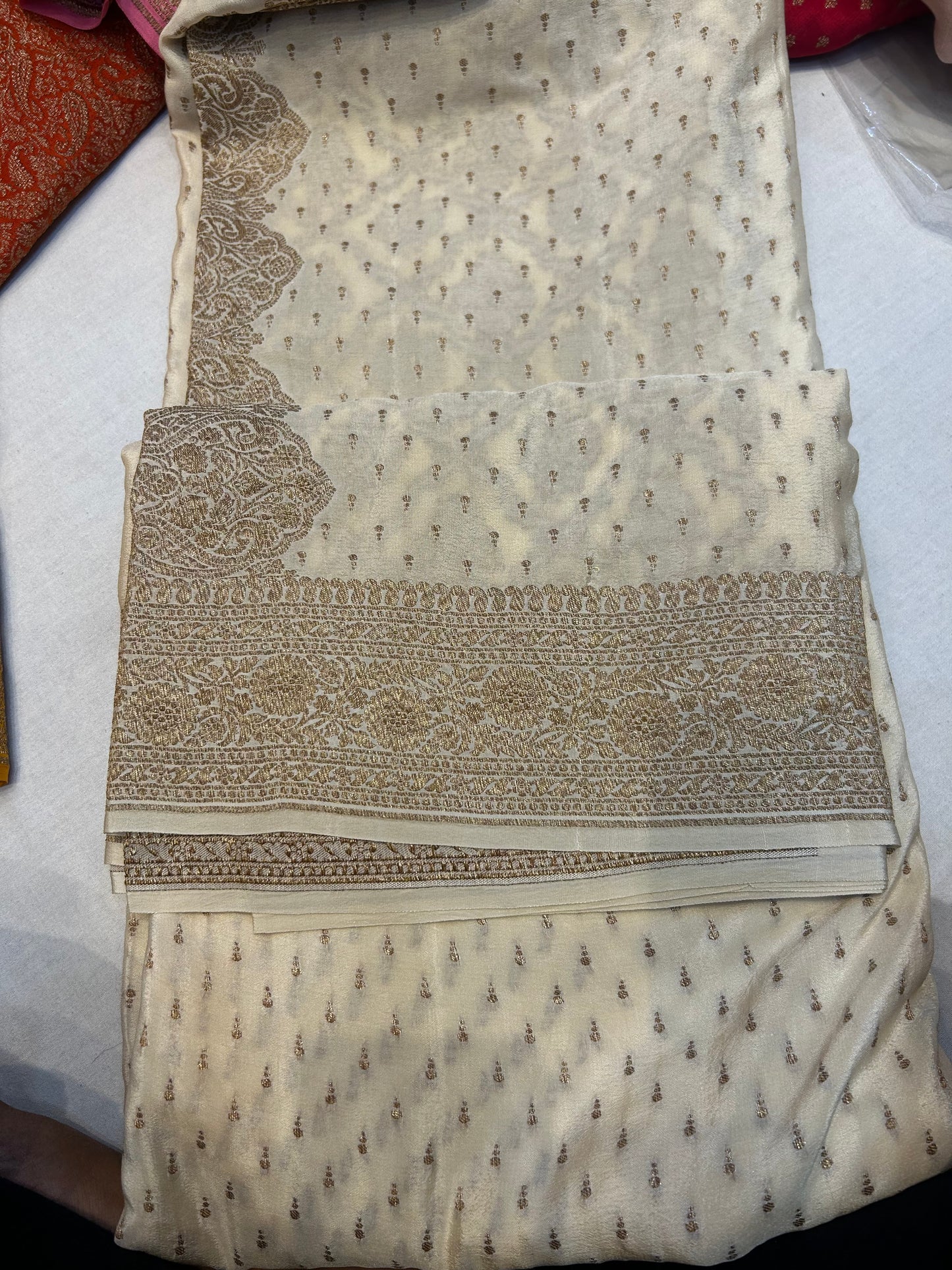 pure crepe Banarasi saree