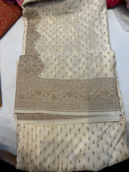 pure crepe Banarasi saree