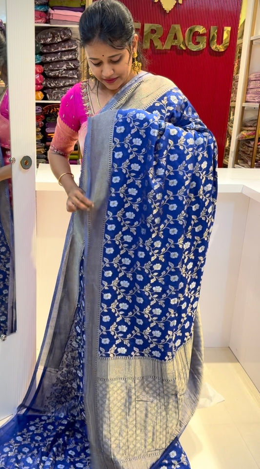 Blue jal georgette saree(SS2150)