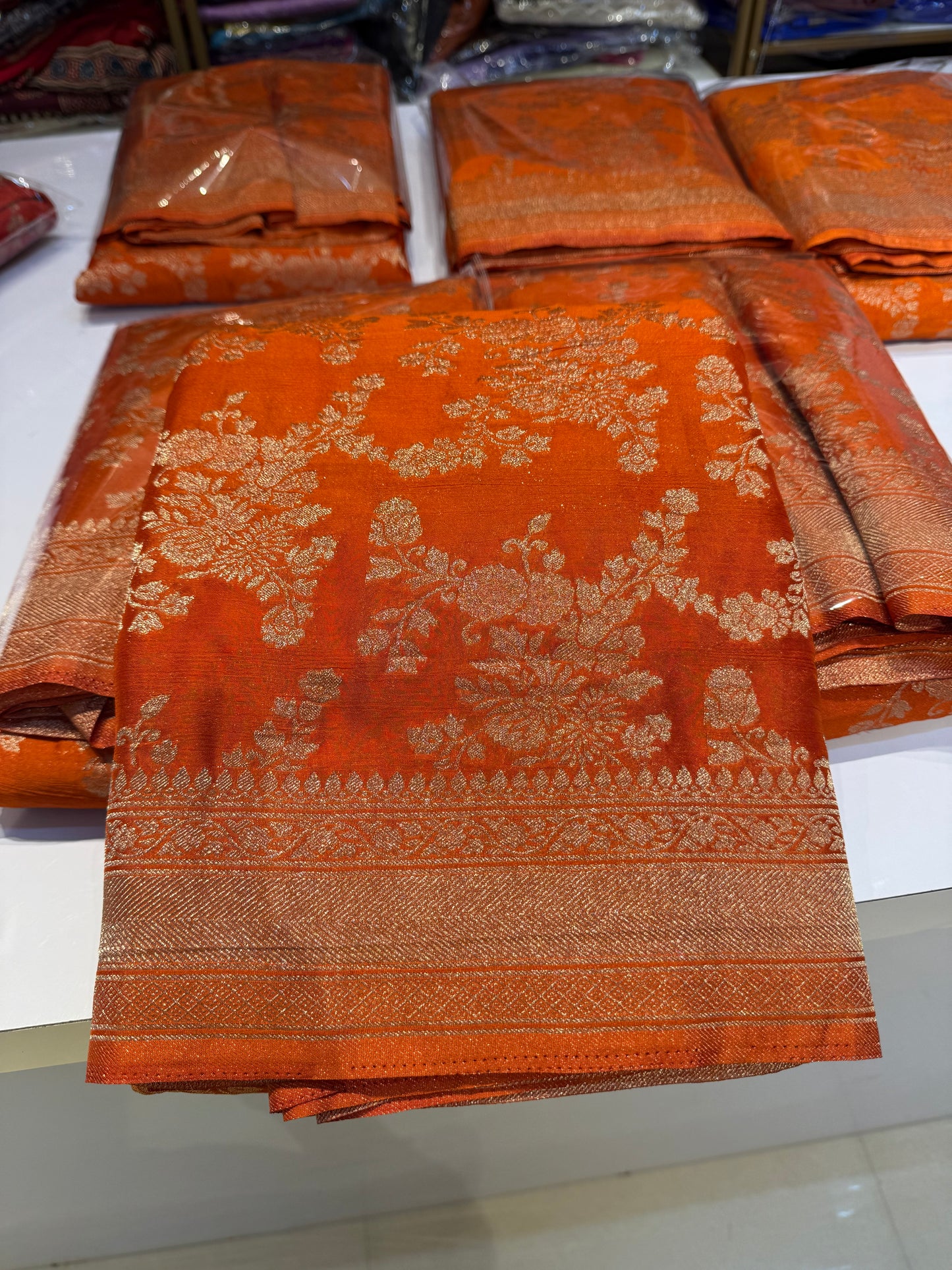 Orange Georgette Saree