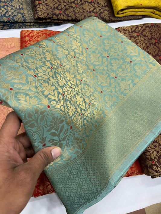 Premium brocade crepe Banarasi saree where rich weaving meets effortless drape-luxury that fits your budget(Brocade3)