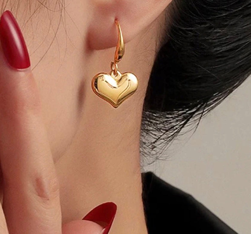 Anti Tarnish Heart Themed Earrings