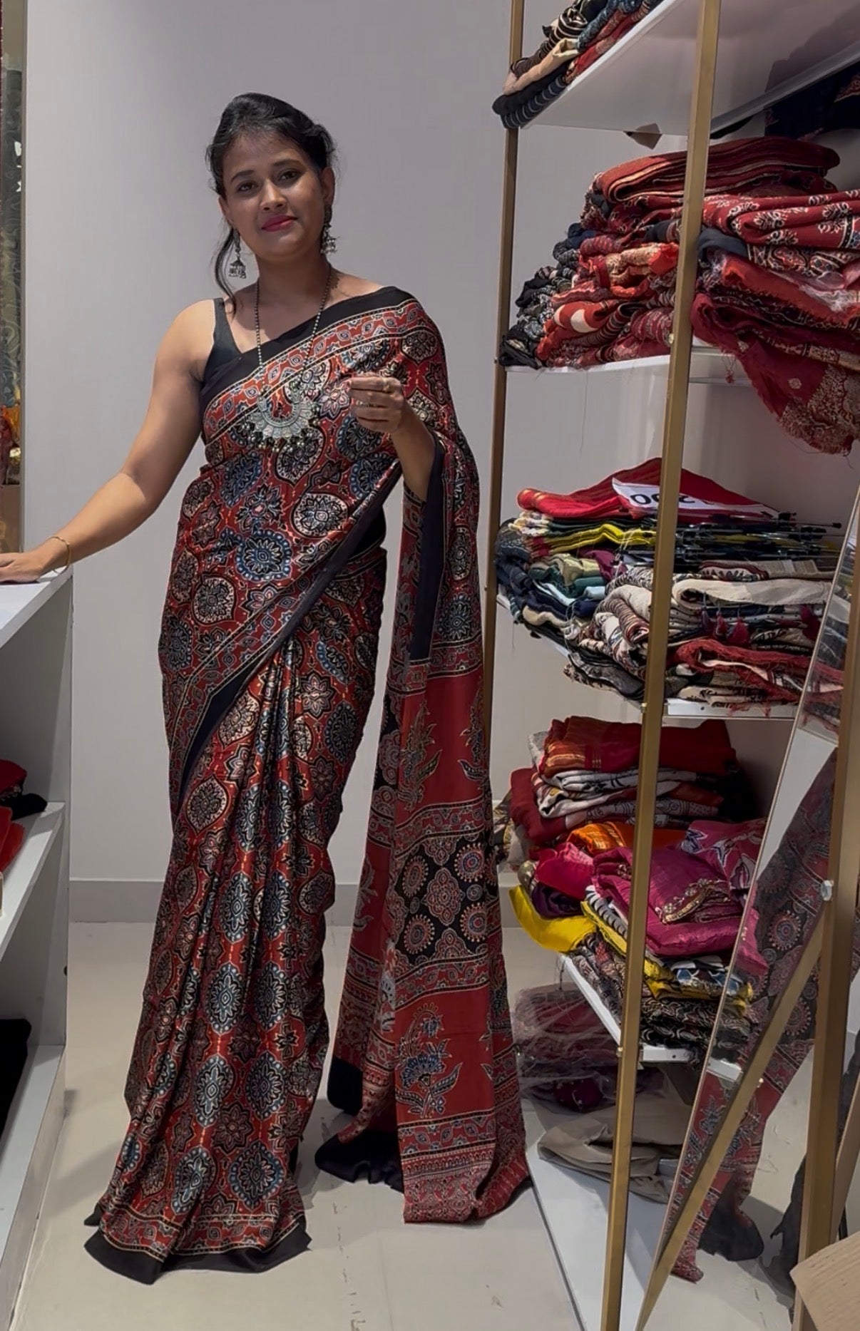 Badam butta pure modal silk saree