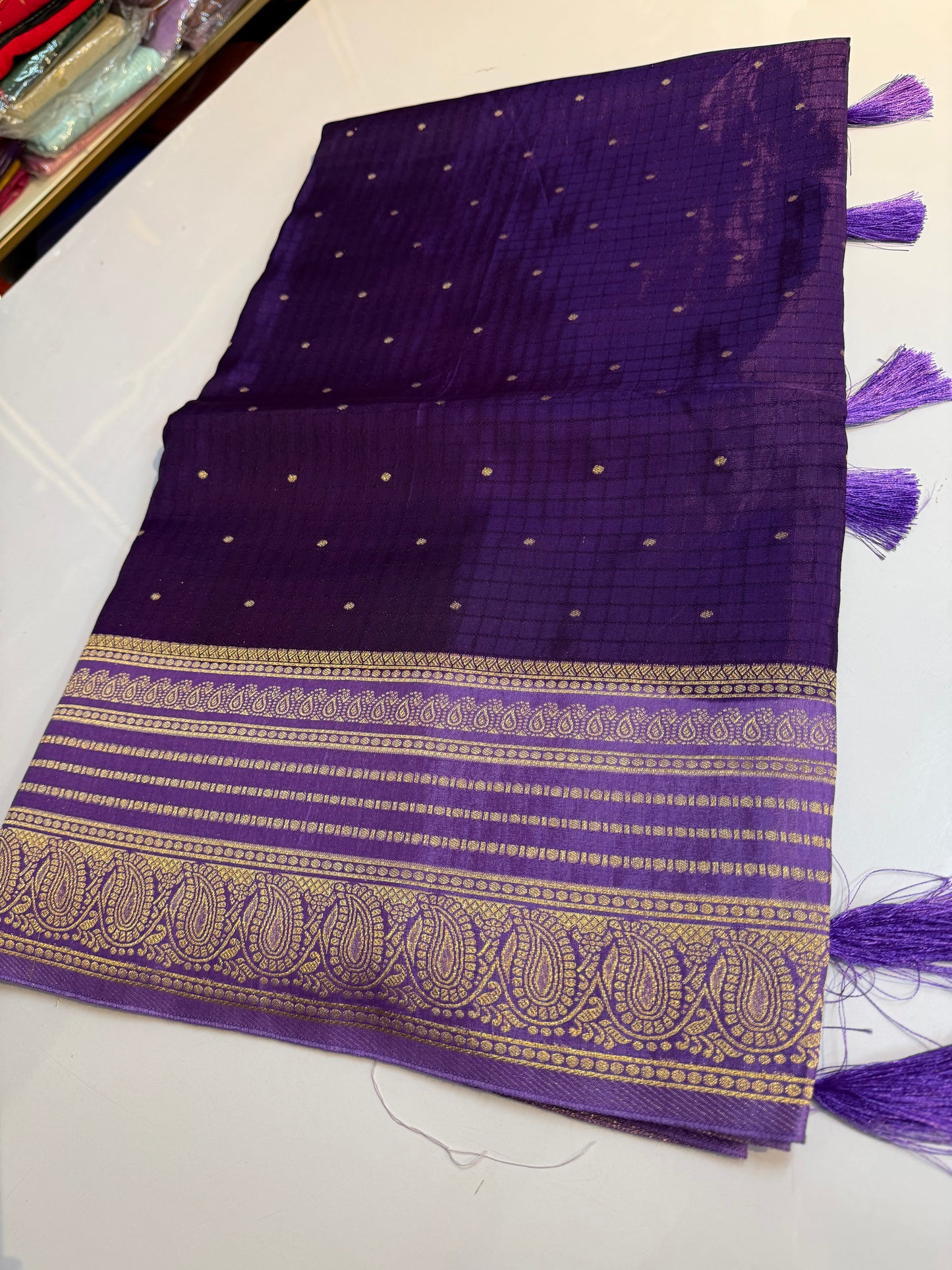 Purple raw mango silk Saree (SSV02)