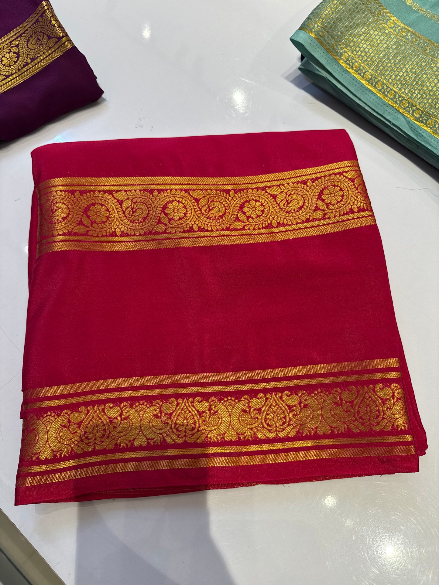 Red Premium crepe silk saree(SS1200)
