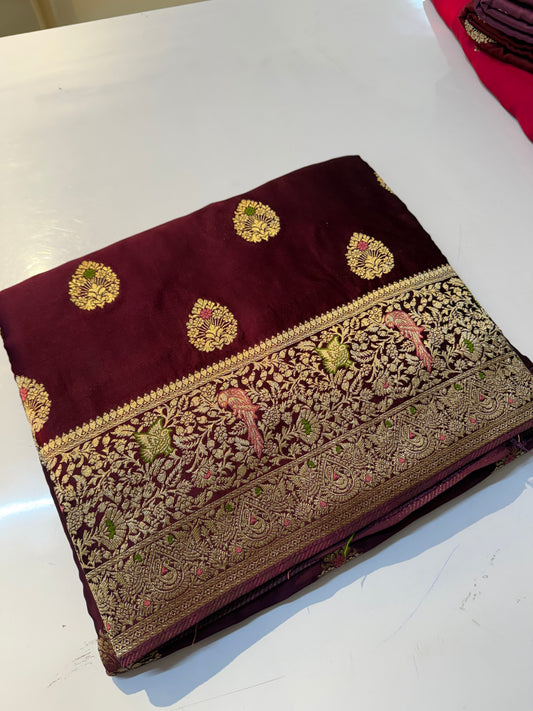 Pure mashru Satin Banarasi Silk Saree(SBSGPS99)