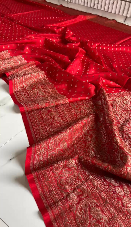 Pure Crepe chiffon banarasi saree